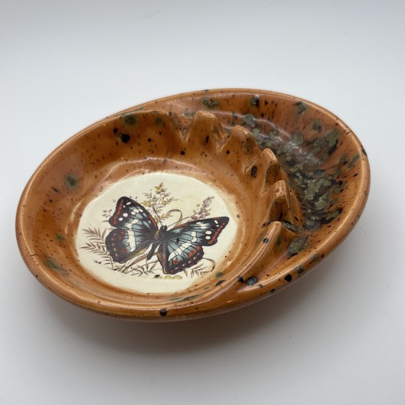 Other - Vtg 70's Treasure Craft Ceramic Ashtray Butterfly Trinket Dish